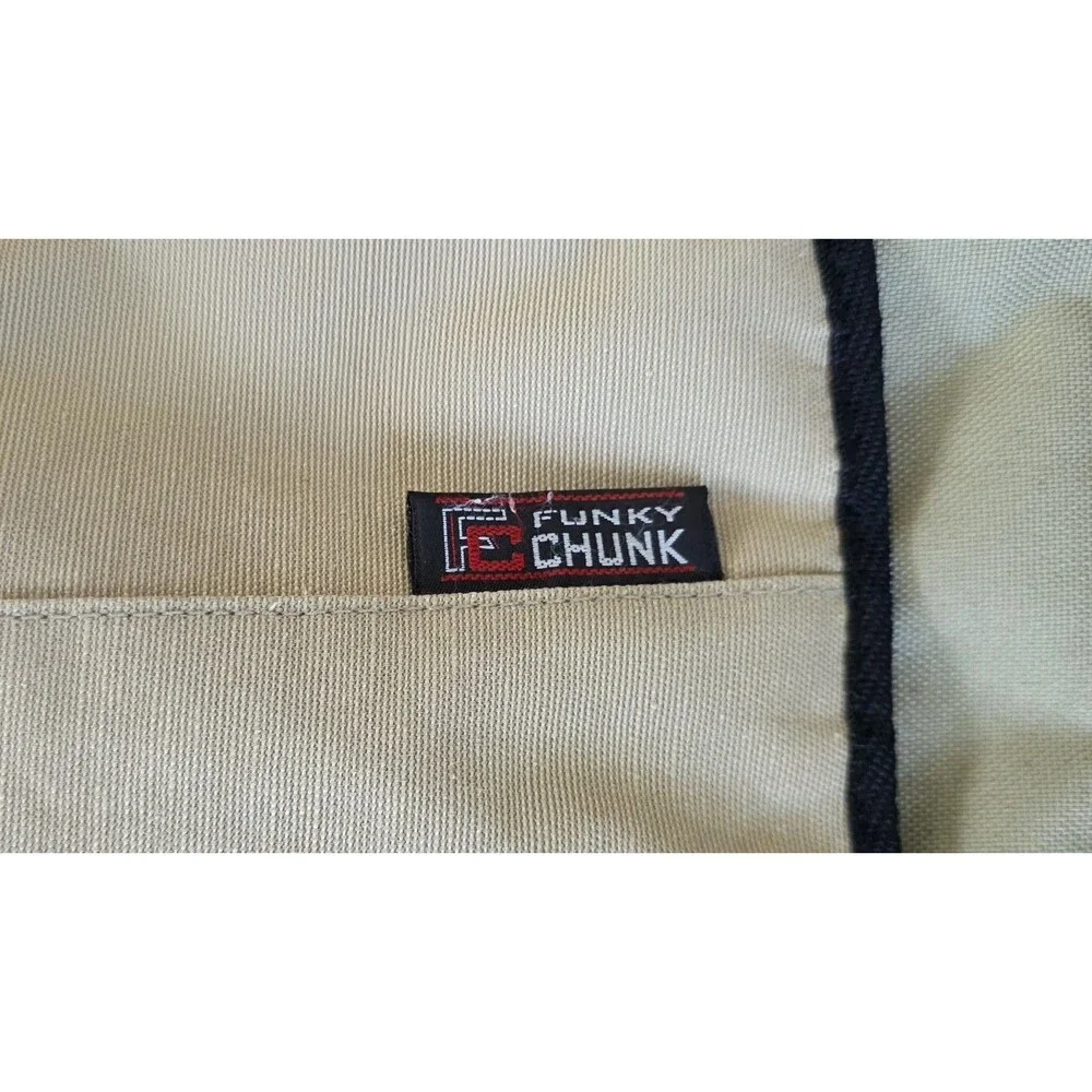Funky Chunk Messenger Bag Beige Black Crossbody Organizer Travel Laptop Shoulder